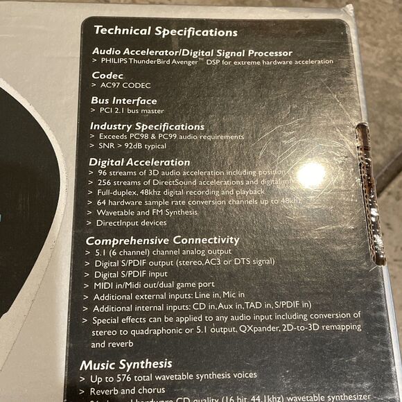 Philips Acoustic Edge PSC706 5.1 Channel PCI Sound Card SEALED - Picture 4 of 7